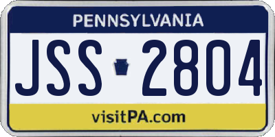 PA license plate JSS2804