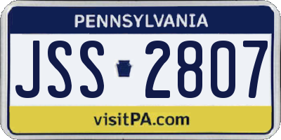 PA license plate JSS2807