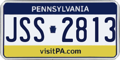 PA license plate JSS2813