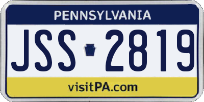 PA license plate JSS2819