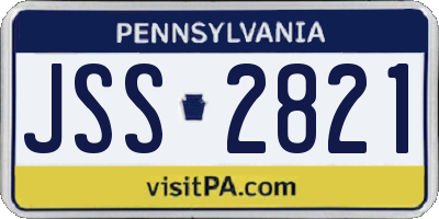 PA license plate JSS2821