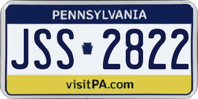 PA license plate JSS2822