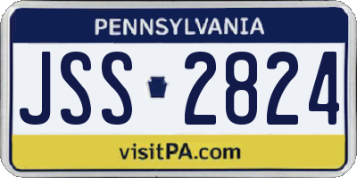 PA license plate JSS2824