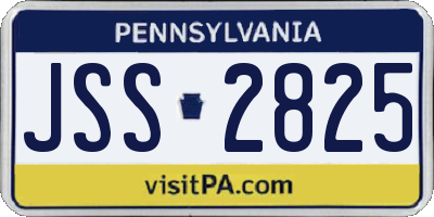 PA license plate JSS2825