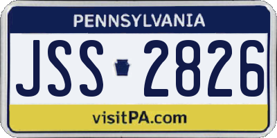 PA license plate JSS2826