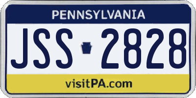 PA license plate JSS2828