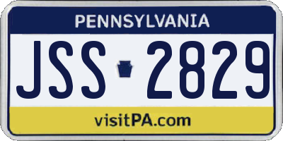 PA license plate JSS2829