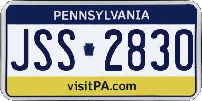 PA license plate JSS2830