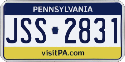 PA license plate JSS2831