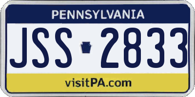 PA license plate JSS2833