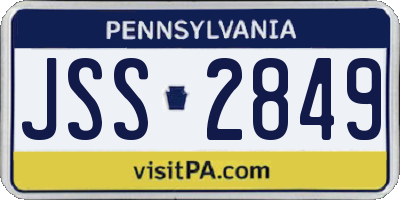 PA license plate JSS2849