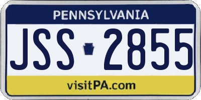 PA license plate JSS2855