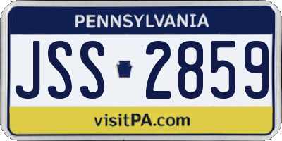 PA license plate JSS2859