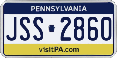 PA license plate JSS2860