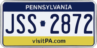 PA license plate JSS2872