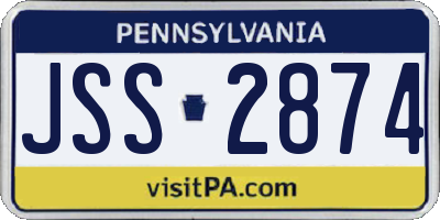 PA license plate JSS2874