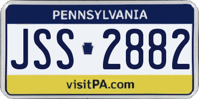 PA license plate JSS2882