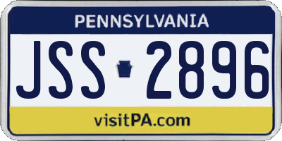 PA license plate JSS2896