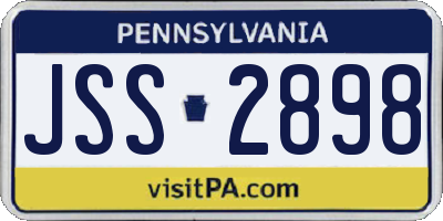 PA license plate JSS2898