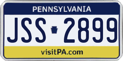 PA license plate JSS2899