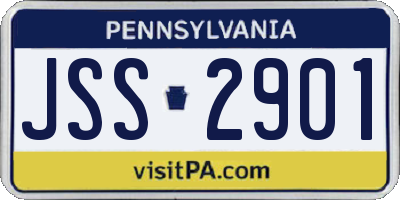 PA license plate JSS2901