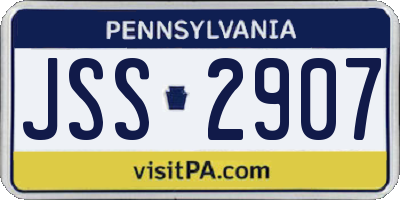PA license plate JSS2907