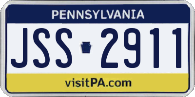 PA license plate JSS2911