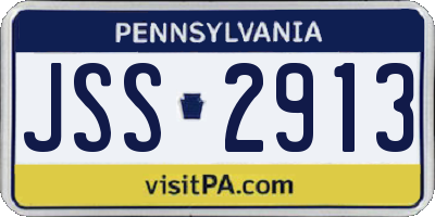 PA license plate JSS2913