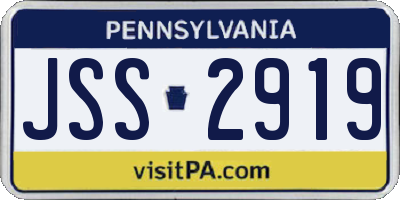 PA license plate JSS2919