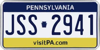 PA license plate JSS2941