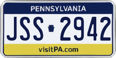 PA license plate JSS2942