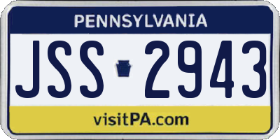 PA license plate JSS2943