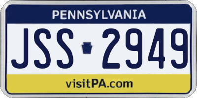 PA license plate JSS2949