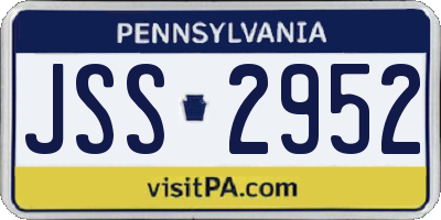 PA license plate JSS2952