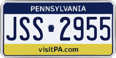 PA license plate JSS2955