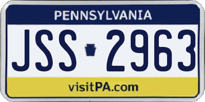 PA license plate JSS2963