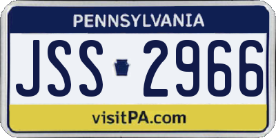 PA license plate JSS2966