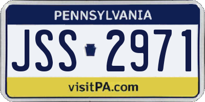 PA license plate JSS2971