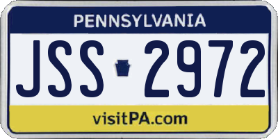 PA license plate JSS2972