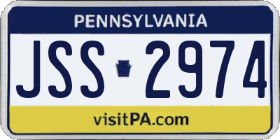 PA license plate JSS2974