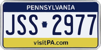 PA license plate JSS2977