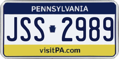 PA license plate JSS2989
