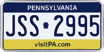 PA license plate JSS2995