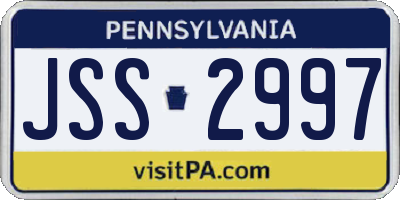 PA license plate JSS2997