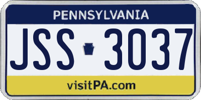 PA license plate JSS3037