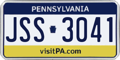 PA license plate JSS3041