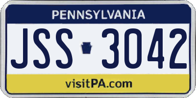 PA license plate JSS3042