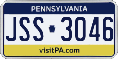 PA license plate JSS3046