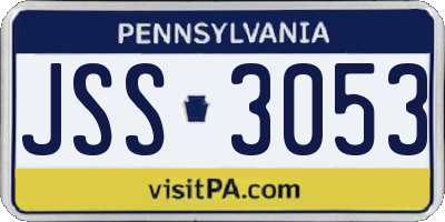 PA license plate JSS3053