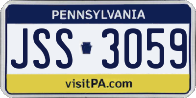 PA license plate JSS3059